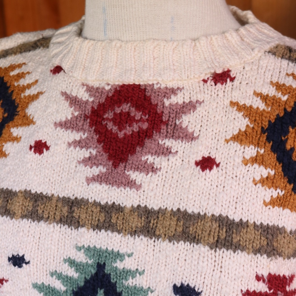 L.L. Bean Multicolor Patterned Crew Neck Sweater - image 2